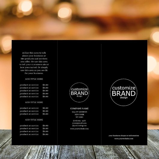 Modern Business Logo Zwart Drievoudige Brochure