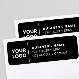 Modern Business Logo Zwart-wit retouradres Etiket