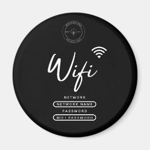 Modern Business Logo Zwart-wit Wifi Details Magneet