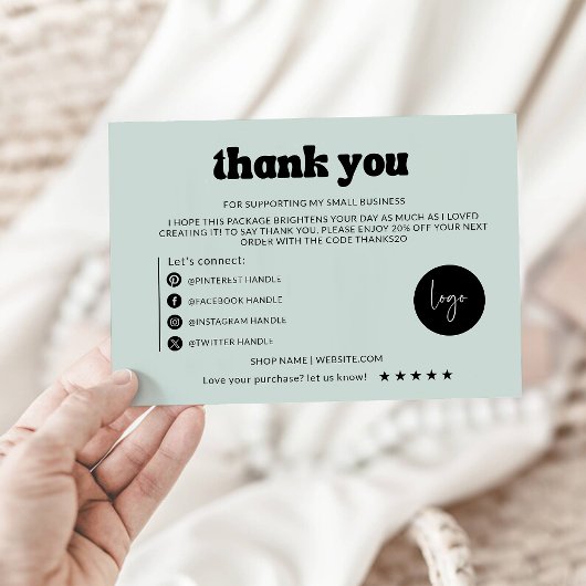 Modern Business Package Insert-Kaart Bedankkaart