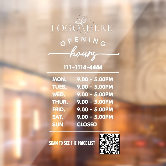 Modern business qr code window decals  (Vel 2)