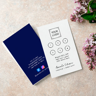 Modern Business Reward 6 Punch Logo wit BLAUW Visitekaartje