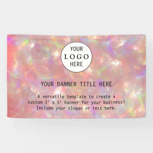 Modern Business Vrouwelijk Blush Roze Custom Logo  Spandoek (Horizontaal)