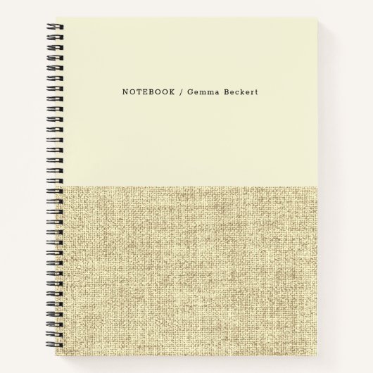 Modern Butter Yellow en Linen Pattern Notitieboek (Voorkant)