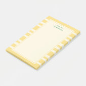 Modern Butter Yellow Stripes Custom Teacher Notes (Schuin)