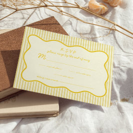 Modern Butter Yellow Wedding Response Kaart