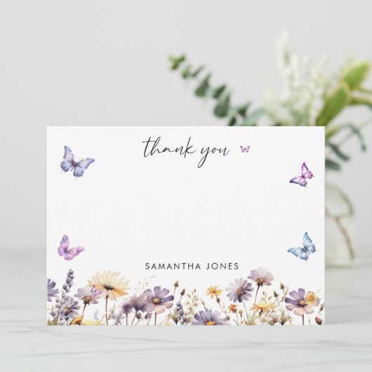 Modern Butterflies Vrijgezellenfeest Welkomstbord Bedankkaart (Staand voorkant)