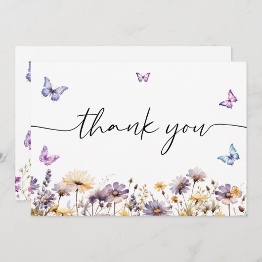 Modern Butterflies Vrijgezellenfeest Welkomstbord Bedankkaart (Voorkant / Achterkant)