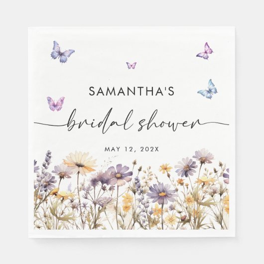 Modern Butterflies Vrijgezellenfeest Welkomstbord Servet (Voorkant)