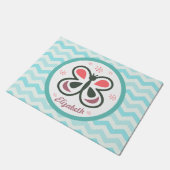Modern Butterfly Personalized Chevron Kinder Decor Deurmat (Schuin)