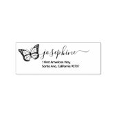 Modern Butterfly Script-retouradres Rubberstempel (Afrduk)