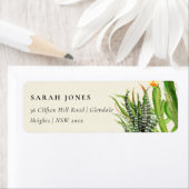 MODERN CACTUS FLORAL GARDEN WATERVERF ADRES ETIKET (Insitu)