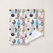 Modern Cactus Geometric Pattern Bad Handdoek (Wasdoekje)