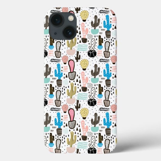 Modern Cactus Geometric Pattern Case-Mate iPhone Case (Achterkant)
