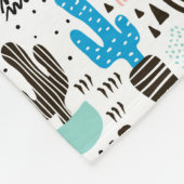 Modern Cactus Geometric Pattern Fleece Deken (Hoek)