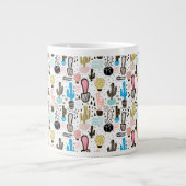 Modern Cactus Geometric Pattern Jumbo Mok (Voorkant)