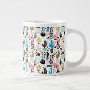Modern Cactus Geometric Pattern Jumbo Mok