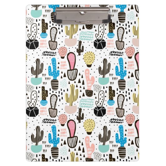 Modern Cactus Geometric Pattern Klembord (Voorkant)