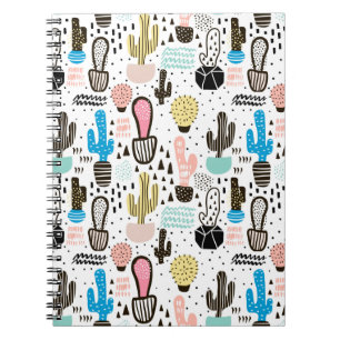 Modern Cactus Geometric Pattern Notitieboek