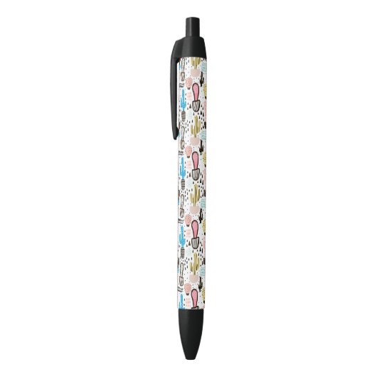 Modern Cactus Geometric Pattern Zwarte Inkt Pen (Top (Verticaal))