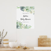 Modern Cactus Greenery Baby shower Welcome Sign Poster (Keuken)