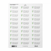 Modern Cactus Script Return Adres Etiket (Full Sheet)