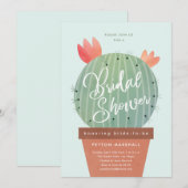 Modern Cactus Vrijgezellenfeest Kaart (Voorkant / Achterkant)