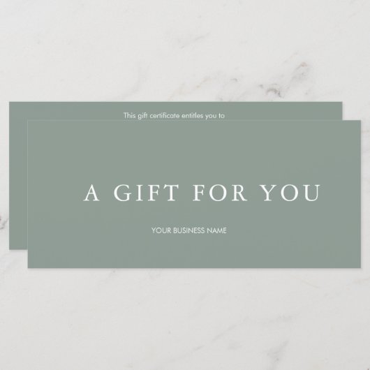 Modern cadeaubon (Voorkant / Achterkant)