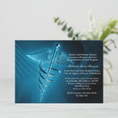 Modern Caduceus Medical School Afstuderen Invite Kaart (Staand voorkant)