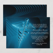 Modern Caduceus Medical School Afstuderen Invite Kaart (Voorkant / Achterkant)