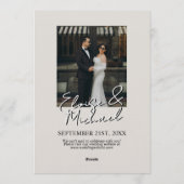 Modern Calendar Week Photo Save The Date Wedding Kaart (Achterkant)