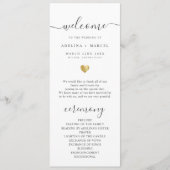 Modern Calligrafie Gold Welcome Wedding Program Programma (Voorkant)