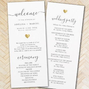 Modern Calligrafie Gold Welcome Wedding Program Programma