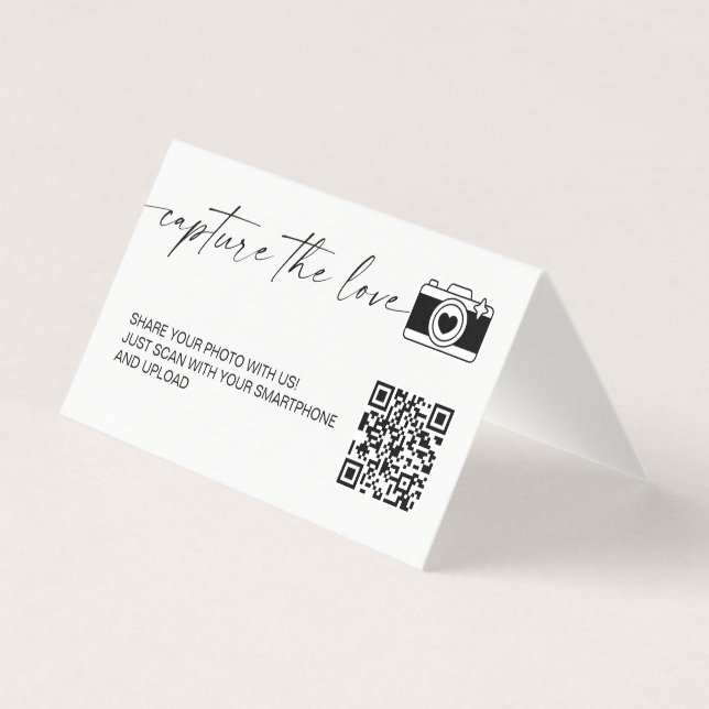 Modern Calligraphy Capture The Love QR code Kaart (Voorkant)