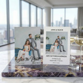 Modern Calligraphy Script Photo Wedding Save The Date