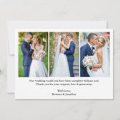 Modern Calligraphy Wedding Bride Groom 4 Foto Bedankkaart (Achterkant)