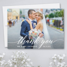 Modern Calligraphy Wedding Bride Groom Foto W