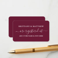 Modern Calligraphy Wedding Registry Burgundy