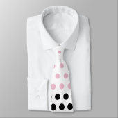 Modern Cameo Pink en Black Polka Dot Stropdas (Gebonden)