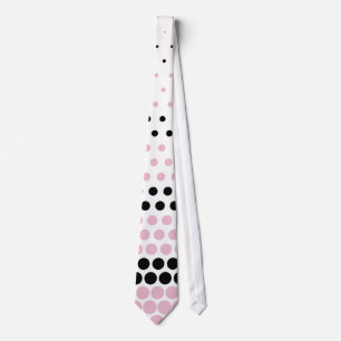 Modern Cameo Pink en Black Polka Dot Stropdas