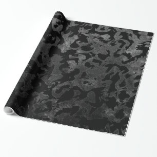 Modern Camo-Black en Dark Gray-camouflage Cadeaupapier