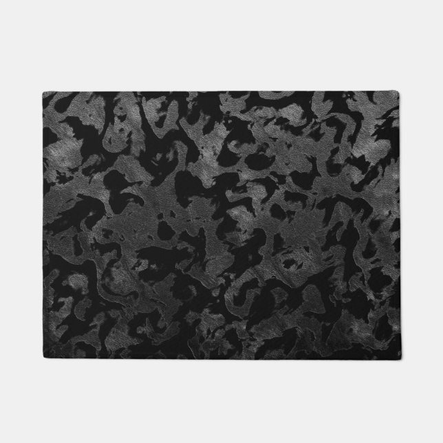 Modern Camo-Black en Dark Gray-camouflage Deurmat (Voorkant)
