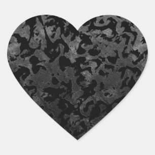Modern Camo-Black en Dark Gray-camouflage Hart Sticker