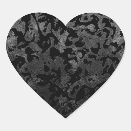 Modern Camo-Black en Dark Gray-camouflage Hart Sticker (Voorkant)