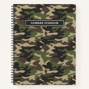 Modern Camouflage Pattern Name Black Notitieboek