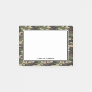 Modern Camouflage Pattern Name Black Post-it® Notes
