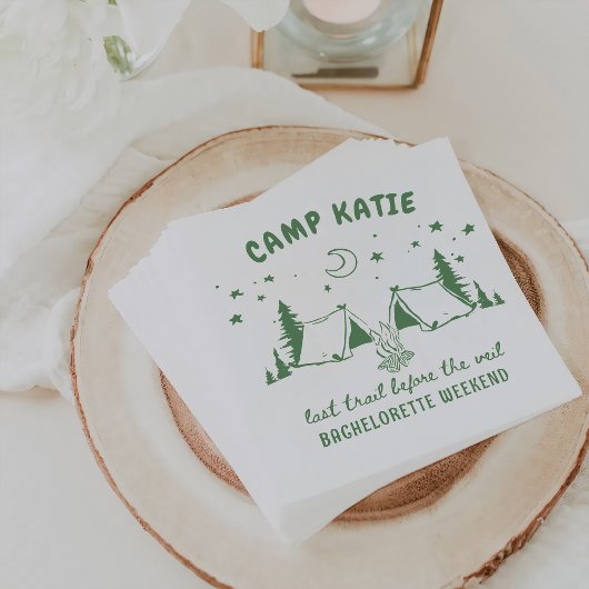 Modern Camp Bachelorette Party Servet
