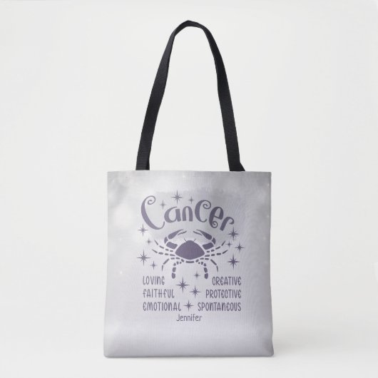 Modern Cancer Zodiac Horoscope Personalized Draagtas (Voorkant)