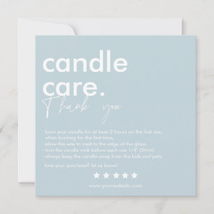 Modern Candle Care & Dank u Visitekaartje Bedankkaart
