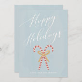 Modern Candy Cane Calligraphy Holiday Card Feestdagenkaart (Voorkant / Achterkant)